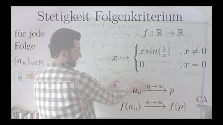 Folgenkriterium Stetigkeit Aufgabe xsin1x Beweis Analysis [upl. by Aalst]