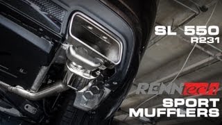 SL 550 R231 RENNtech Sport Muffler [upl. by Aierbma905]