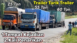 Luar Biasa Truk Trailer Muatan 55 Ton Menarik Trailer Muatan 60 Ton Di Bukit Kodok [upl. by Jonis]