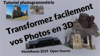 Comment transformer photos et vidéos en objet 3D  Tutoriel meshroom version 2019 photogrammétrie [upl. by Karlie169]