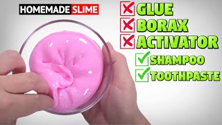 NO GLUE NO BORAX SLIME VIDEO  I TRIED TO MAKE SLIME WITH SUGAR SHAMPOO AND TOOTHPASTE DIY SLIME [upl. by Emmott]