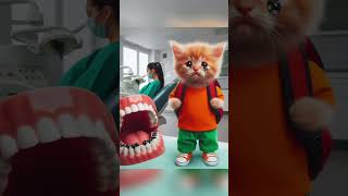 Cat🐱and teeth cat funny kidsvideo catlover animatedcats cute cartoon animatedshortfilms [upl. by Butterworth]