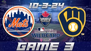 10324 New York Mets vs Milwaukee Brewers Game 3 Game Audio  MLB Playoffs LIVE Cast amp Chat [upl. by Debora971]