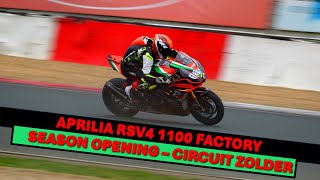 Aprilia RSV4 1100 Factory  A DAY AT THE RACETRACK  Circuit Zolder  21 March 2024  Tim Berger [upl. by Yrogreg161]