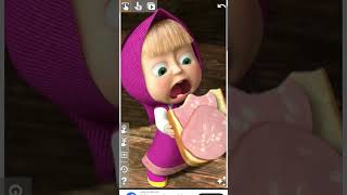 masha eating salami bread take the idea so credits to owner I cannot find the creator of the video [upl. by Inglis625]