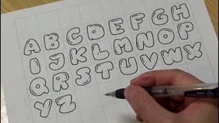 How to draw alphabet in bubble letters  Graffiti letters [upl. by Martinelli]