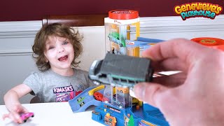 Genevieve teaches Colors while Playing with Tomica Toy Car playset [upl. by Skerl911]