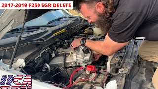 How to delete EGR and install block off plates on 201720182019 F250  F350 [upl. by Ashti]