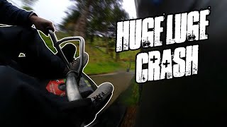 HUGE luge crash  Rotorua New Zealand [upl. by Grover424]