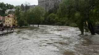 Cesky Krumlov  June 2013  Vltava River Flood [upl. by Idurt]