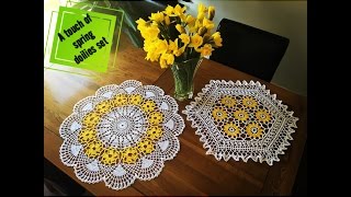 A touch of spring Hexagon doily Part 1 of 2 [upl. by Ozen]