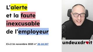 L’alerte et la faute inexcusable de l’employeur  Civ2 16 novembre 2023 n° 2210357 [upl. by Borg]