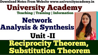 NAS17 Reciprocity Theorem Substitution Theorem  Circuits amp Systems   Solved Examples [upl. by Rich792]