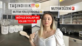 TAŞINDIK  MUTFAK DOLAP DÜZENİ MUTFAĞI YERLEŞTİRDİM  YENİ EV  DOLAP TEMİZLİĞİ [upl. by Oinolopa]