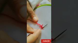 easy woven rose stitch design subscribe stitch creativereva [upl. by Alyahsal262]