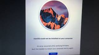 MacOS could not be installed Verifying your firmware Use Internet Recovery to install OSX Update [upl. by Anivid]