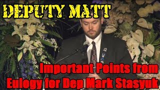 Eulogy for Deputy Mark Stasyuk Really Gets To The Point [upl. by Cedell]