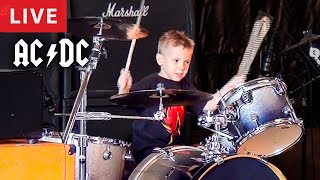 ACDC  Thunderstruck 5 year old Drummer LIVE [upl. by Tigges]