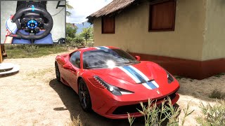 Ferrari 458 Speciale  Forza Horizon 5  Steering Wheel Gameplay  Logitech G923 [upl. by Dowdell384]