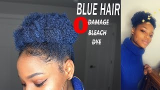 How To Dye 4C Natural Hair Blue Using Hair Paint Wax  Marilyn A [upl. by Ahtanamas]