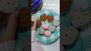 Crochet HEART COOKIES🍪🩷🤎Amigurumi🧚Tutorialamigurumi diy crochet diy crochetforbeginners craft [upl. by Anide]