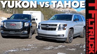 2018 Chevy Tahoe RST vs GMC Yukon vs The Worlds Toughest Towing Test [upl. by Dorelle]