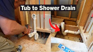 Moving a Shower Drain  Tub to Shower [upl. by Ataymik]