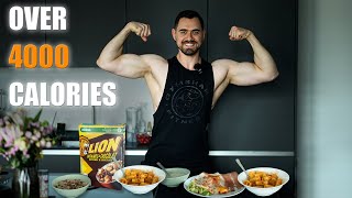 FULL DAY OF EATING WHILE BULKING  over 4000 calories per day [upl. by Adlig34]