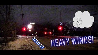 CSX Westbound Crosses In Heavy Winds [upl. by Natsirk]