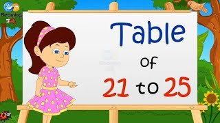 Learn Multiplication  Table of 21 to 25  Elearninng studio [upl. by Sellma]