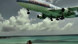 Corsairfly  Boeing 747400 landing at St Maarten [upl. by Lilli]