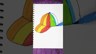 DIY Rainbow 🌈 Cap 🧢😱Art art shorts ytshorts creative diy kids [upl. by Orest]