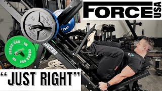 Force USA 45 Degree Leg Press  Hack Squat Combo Review The quotJust Rightquot in Leg Machine [upl. by Walcott553]