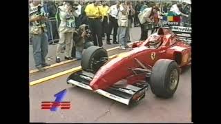 F1 1996 Monaco Grand Prix Pit Lane at quali RARE FOOTAGE [upl. by Anwahsit525]