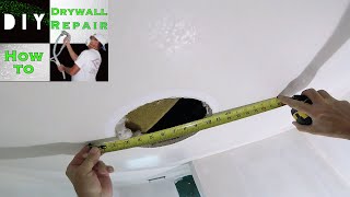 How to Patch Drywall Hole on a Ceiling DIY Drywall Repair Tutorial Part 1 Installing drywall [upl. by Anrak]