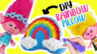 Trolls Band Together Movie DIY Giant Rainbow Pillow with Poppy and Viva Crafts for Kids [upl. by Litha]