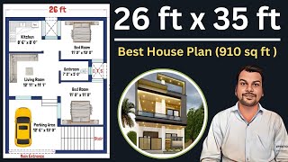 26 x 35 House Plan  26x35 House Design  26x35 Ghar ka Naksha  East Facing House Plan [upl. by Cilurzo]