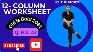 12 Column Worksheet  Class 12 NEB  Old is Gold 2081 Solution [upl. by Nahum]