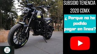 Como conseguir el SUBSIDIO de la TENENCIA y solo pagar el Refrendo de tu MOTO 2020 CDMX [upl. by Anilrats]