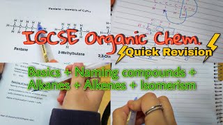 Organic Chemistry IGCSE revision🧪☆ Introduction basics Naming compounds Alkanes Alkenes Isomers [upl. by Frick]