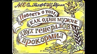 Диафильм МЕСалтыковЩедрин  Повесть о том как один мужик двух генералов прокормил 1986 [upl. by Avlasor]