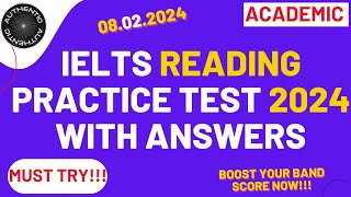 IELTS Academic Reading Practice Test 2024 with Answers  08022024 [upl. by Ellimaj]