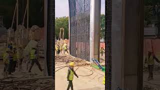 Installation process of underground reinforced concrete continuous wall [upl. by Niven]