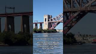 Amtrak Acela amp Amtrak Northeast Regional Trains over the Hell Gate Bridge [upl. by Kenzie]