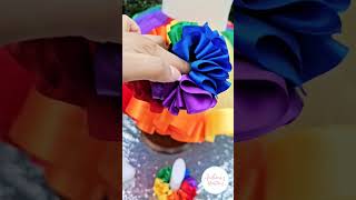 Custom Rainbow Ribbon tutu with matching detachable Ruffle socks Happy 5th birthday baby girl❤️🩷🧡💛 [upl. by Thurmond813]