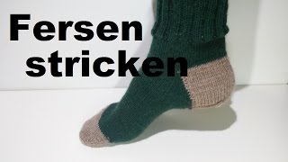 Fersen stricken  Käppchenferse  Socken stricken [upl. by Blakely]