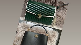 Kate Spade ♠️ Phoebe large satchel and Tory Burch patent quilted Robinson bags unboxing  try on [upl. by Maison]