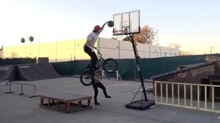 Broc Raiford BMX Basketball Slam Dunk [upl. by Ynalem]