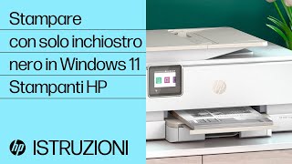 Come stampare con solo inchiostro nero in Windows 11  Stampanti HP  HP Support [upl. by Annirtak]