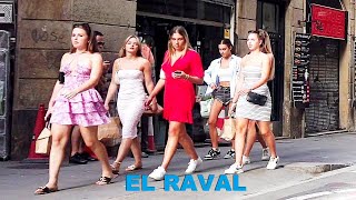 Barcelona Spain  El Raval Walking tour  September 2023 4k [upl. by Eikkin]